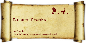 Matern Aranka névjegykártya