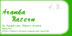 aranka matern business card